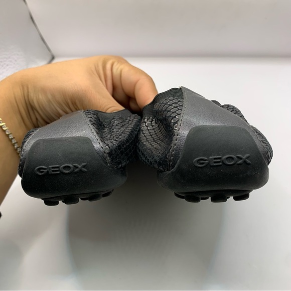 Geox Respira Ballet Flats Italian patent grey & black comfort office sz39 US 8.5 - Picture 6 of 8